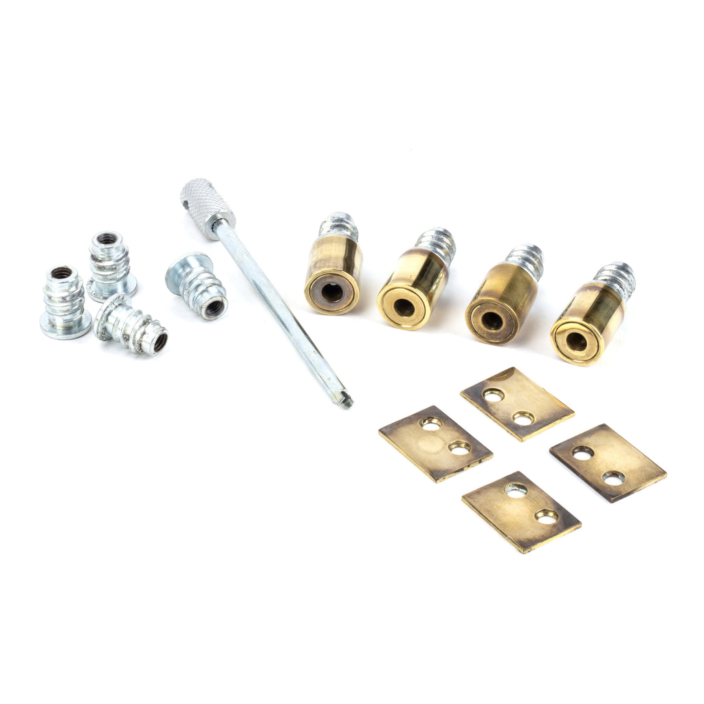 Aged Brass Secure Stops (Pack of 4) | From The Anvil-Sash Stops-Yester Home