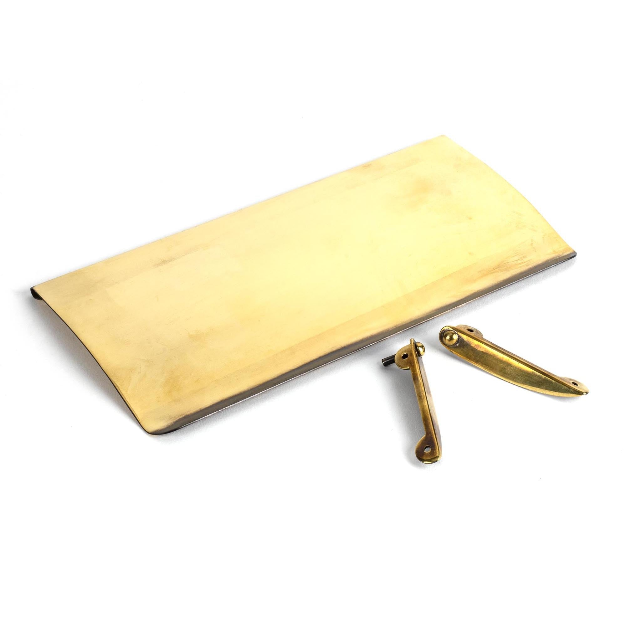 Aged Brass Small Letter Plate Cover | From The Anvil - Letter Plate Covers - From The Anvil - Yester Home
