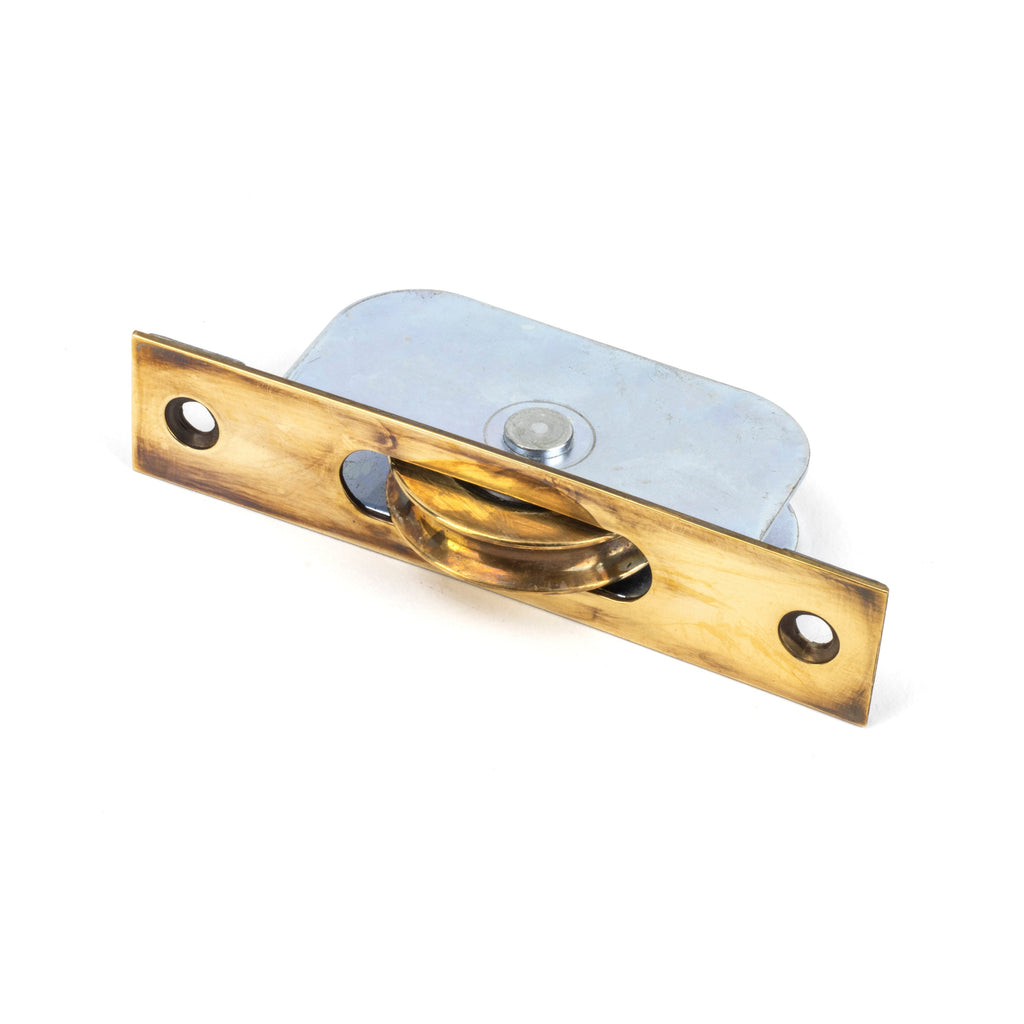 Aged Brass Square Ended Sash Pulley 75kg | From The Anvil