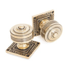 Aged Brass Tewkesbury Square Mortice Knob Set | From The Anvil - Mortice Knobs - From The Anvil - Yester Home
