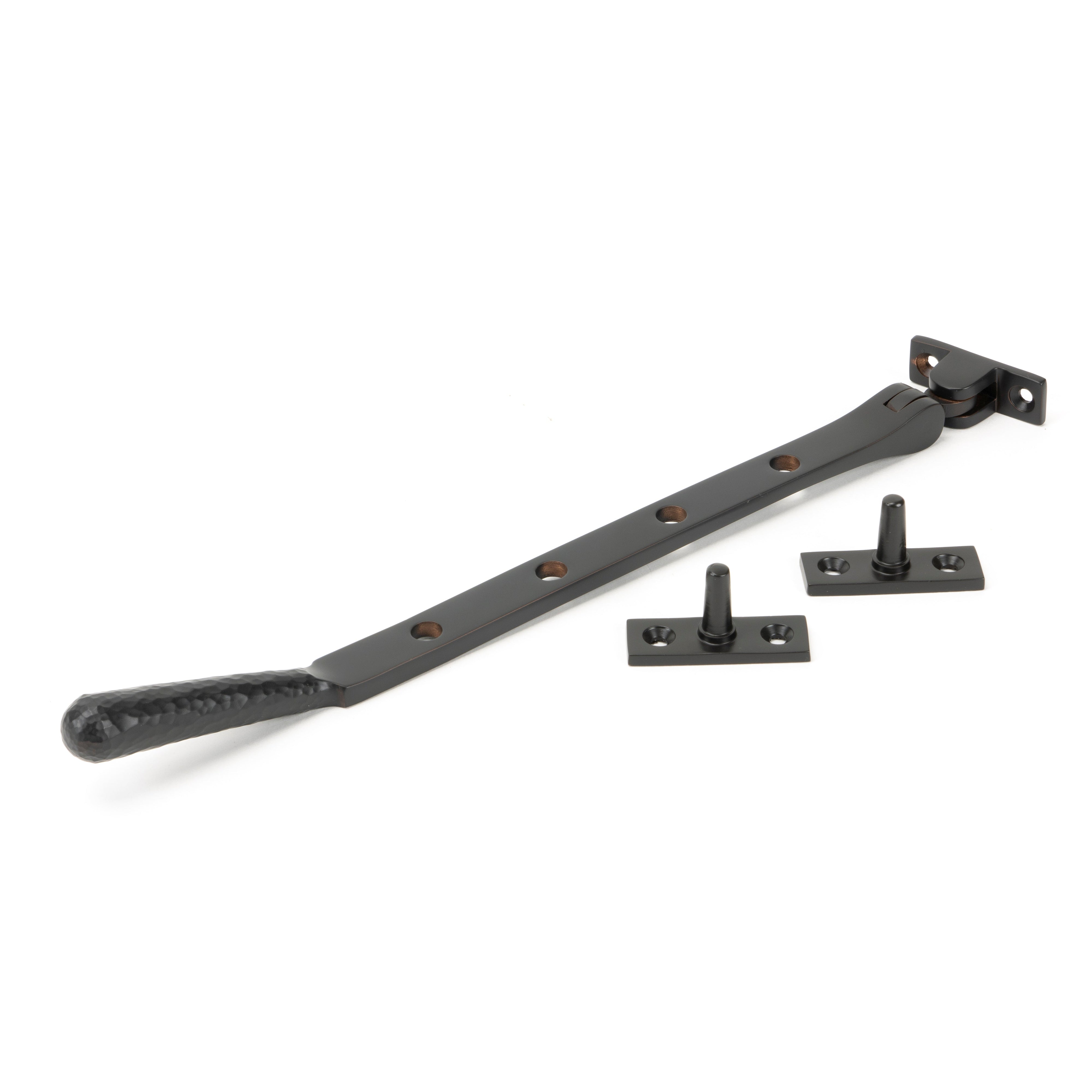 Aged Bronze 10" Hammered Newbury Stay | From The Anvil-Stays-Yester Home