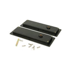 Aged Bronze 175mm Art Deco Rectangular Pull - Privacy Set | From The Anvil-Cabinet Pulls-Yester Home