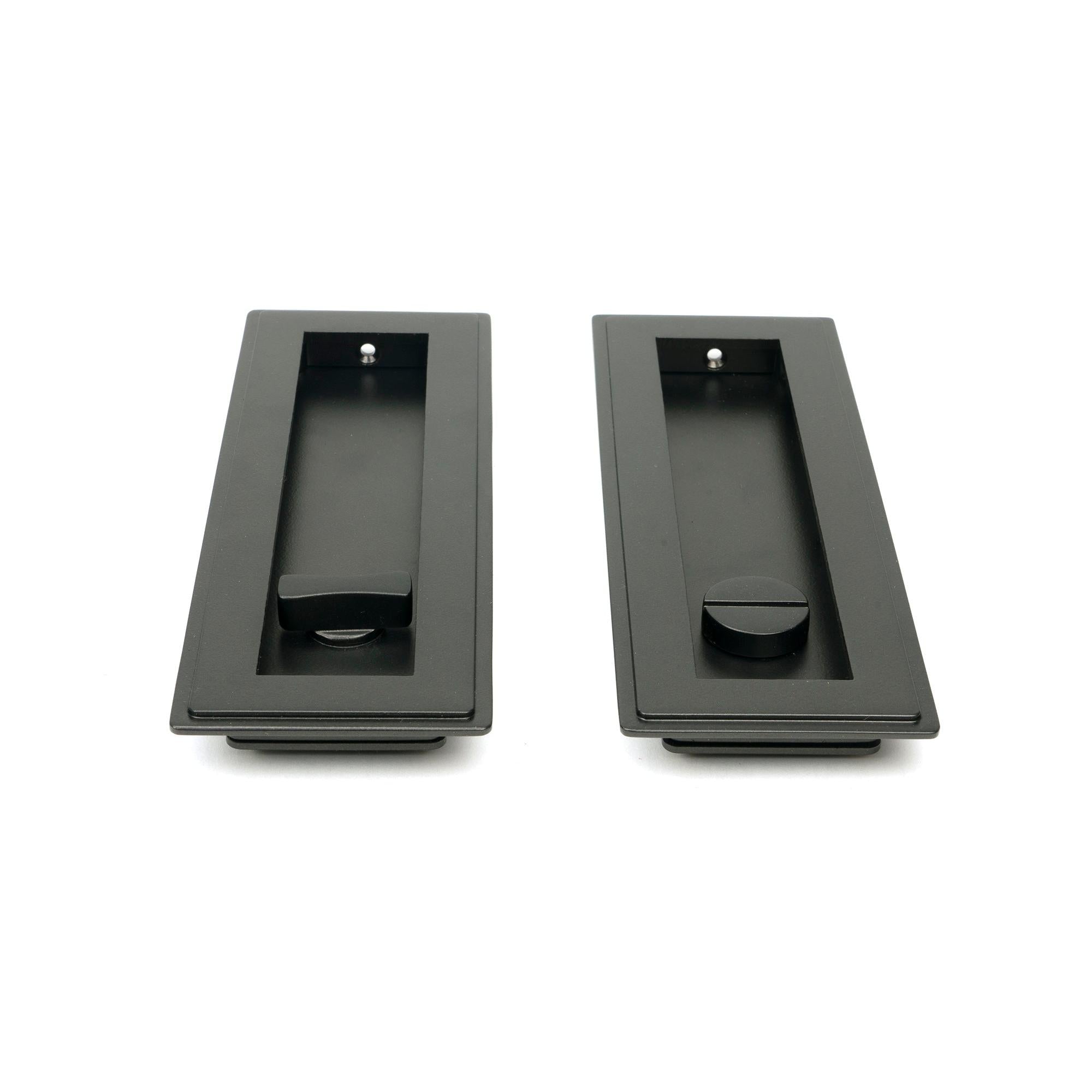 Aged Bronze 175mm Art Deco Rectangular Pull - Privacy Set | From The Anvil - Cabinet Pulls - From The Anvil - Yester Home