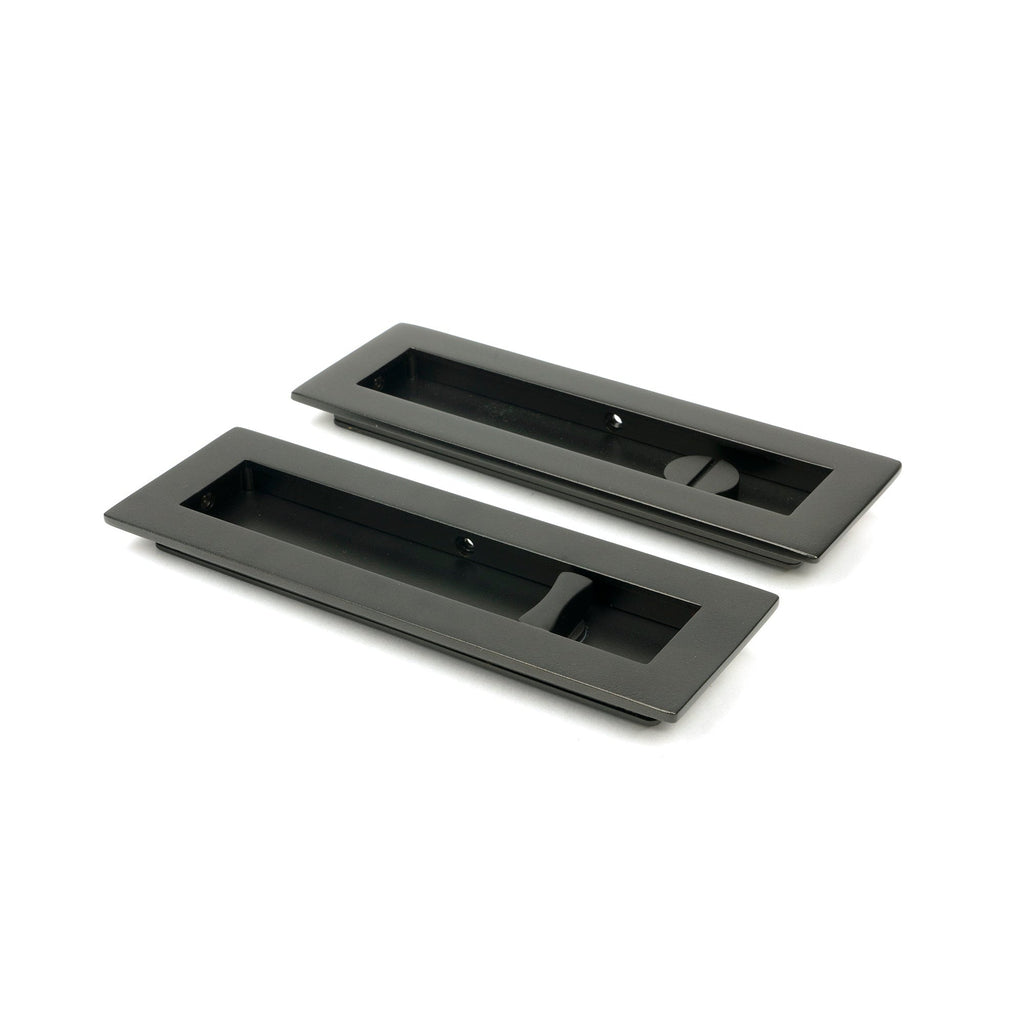 Aged Bronze 175mm Plain Rectangular Pull - Privacy Set | From The Anvil-Cabinet Pulls-Yester Home