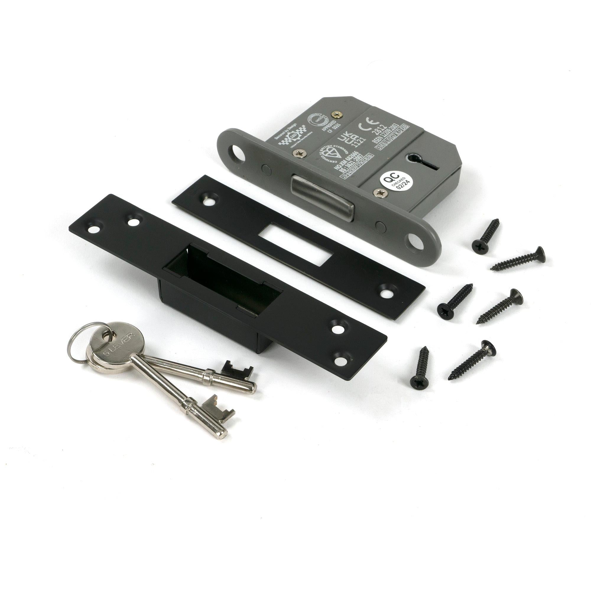 Aged Bronze 2½" 5 Lever BS Dead Lock - Deadlocks & Deadbolts - From The Anvil - Yester Home