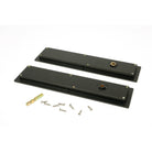 Aged Bronze 250mm Art Deco Rectangular Pull - Privacy Set | From The Anvil-Cabinet Pulls-Yester Home