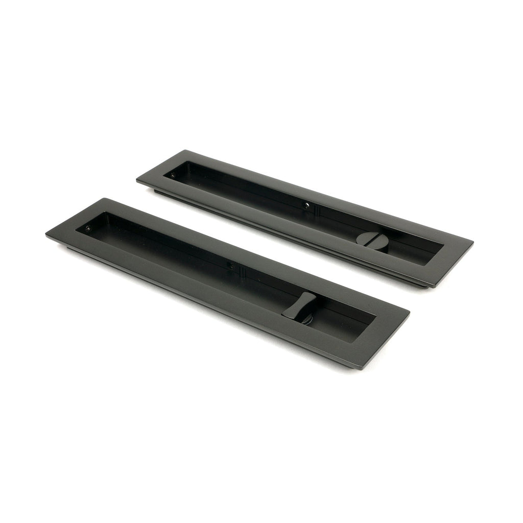 Aged Bronze 250mm Plain Rectangular Pull - Privacy Set | From The Anvil-Cabinet Pulls-Yester Home