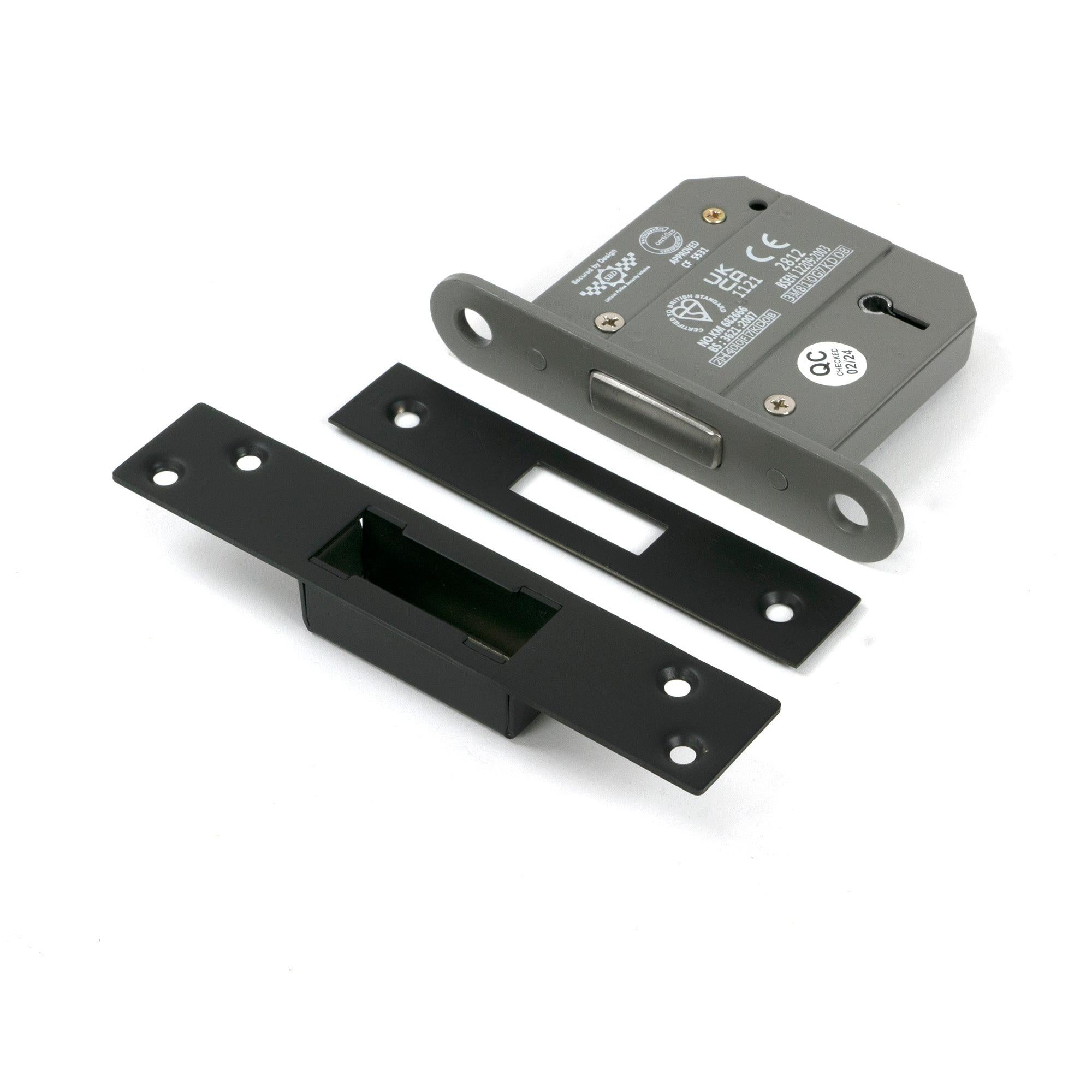Aged Bronze 3" 5 Lever BS Dead Lock - Deadlocks & Deadbolts - From The Anvil - Yester Home