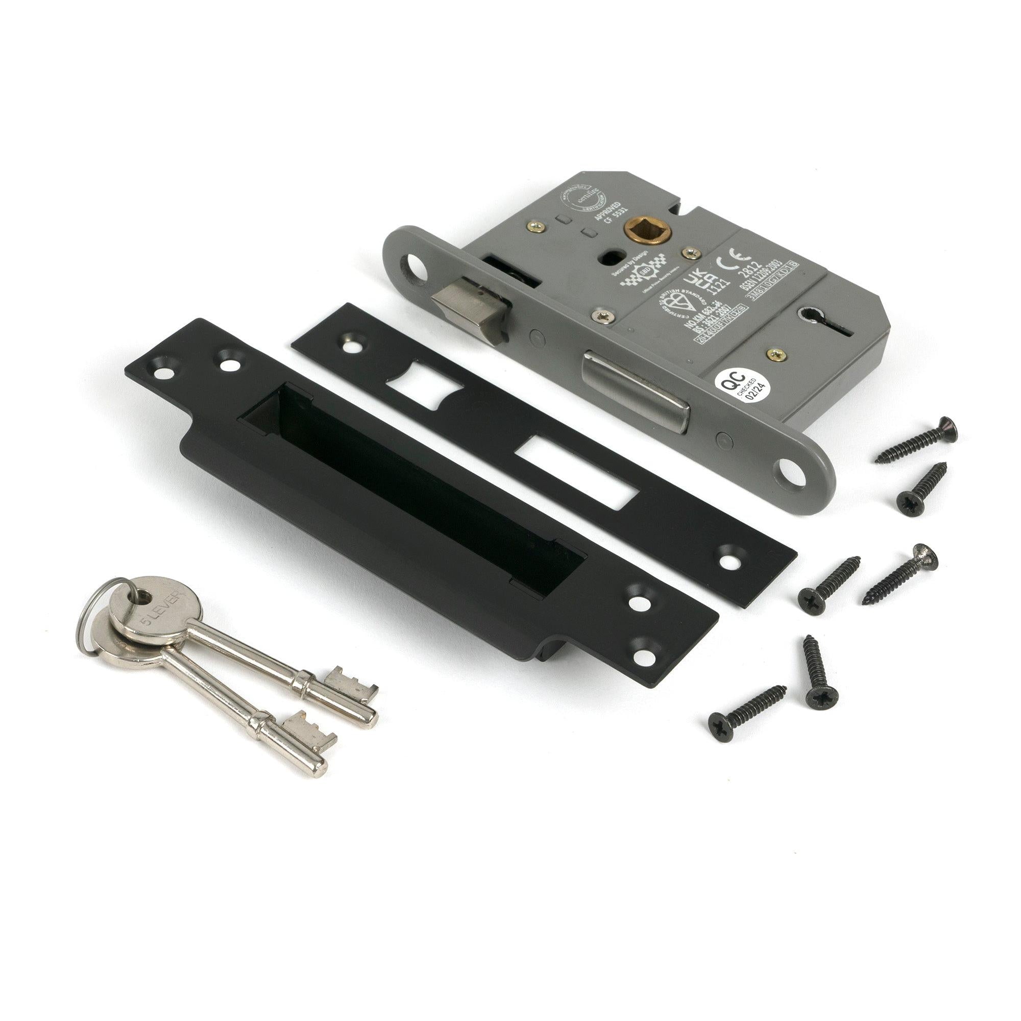 Aged Bronze 3" 5 Lever BS Sash Lock - Sash Locks - From The Anvil - Yester Home