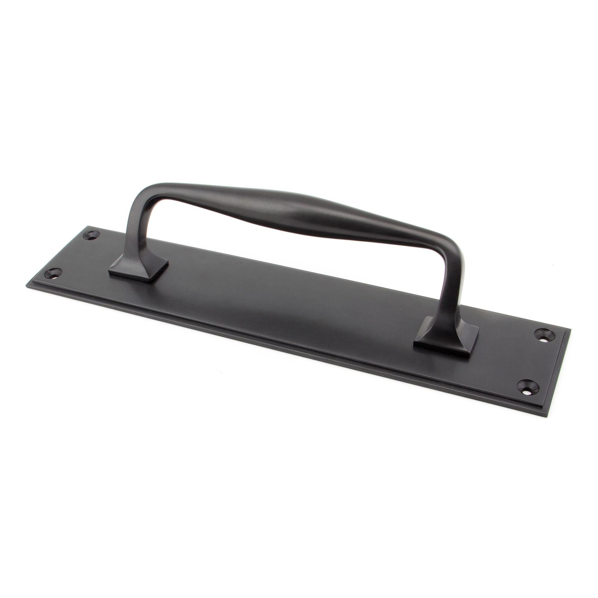 Aged Bronze 300mm Art Deco Pull Handle on Backplate | From The Anvil - On Backplate - From The Anvil - Yester Home