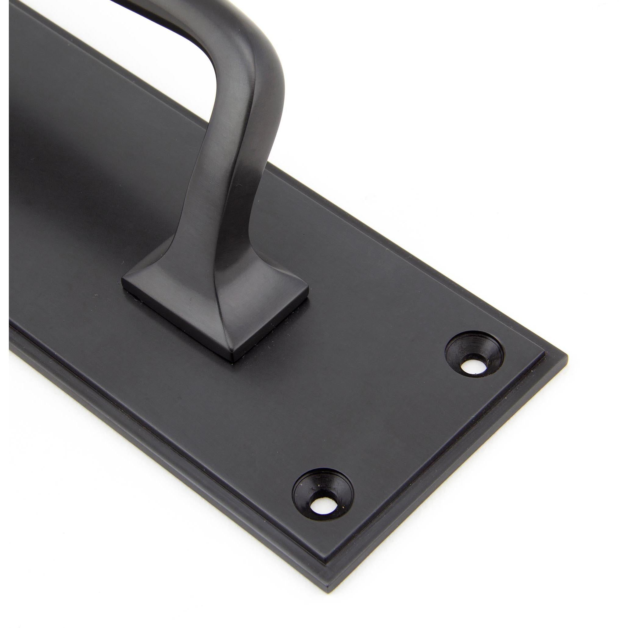 Aged Bronze 300mm Art Deco Pull Handle on Backplate | From The Anvil - On Backplate - From The Anvil - Yester Home