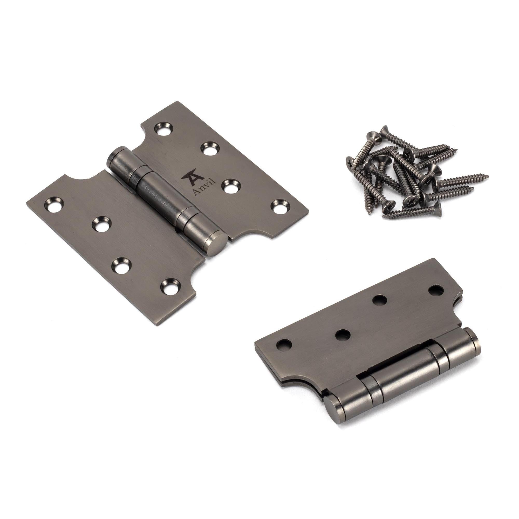 Aged Bronze 4" x 2" x 4"  Parliament Hinge (pair) ss | From The Anvil - Parliament Hinges - From The Anvil - Yester Home