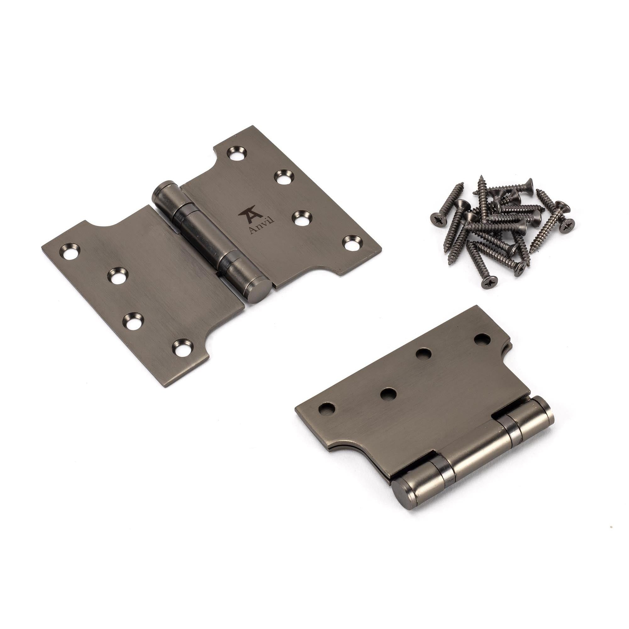 Aged Bronze 4" x 3" x 5"  Parliament Hinge (pair) ss | From The Anvil - Parliament Hinges - From The Anvil - Yester Home