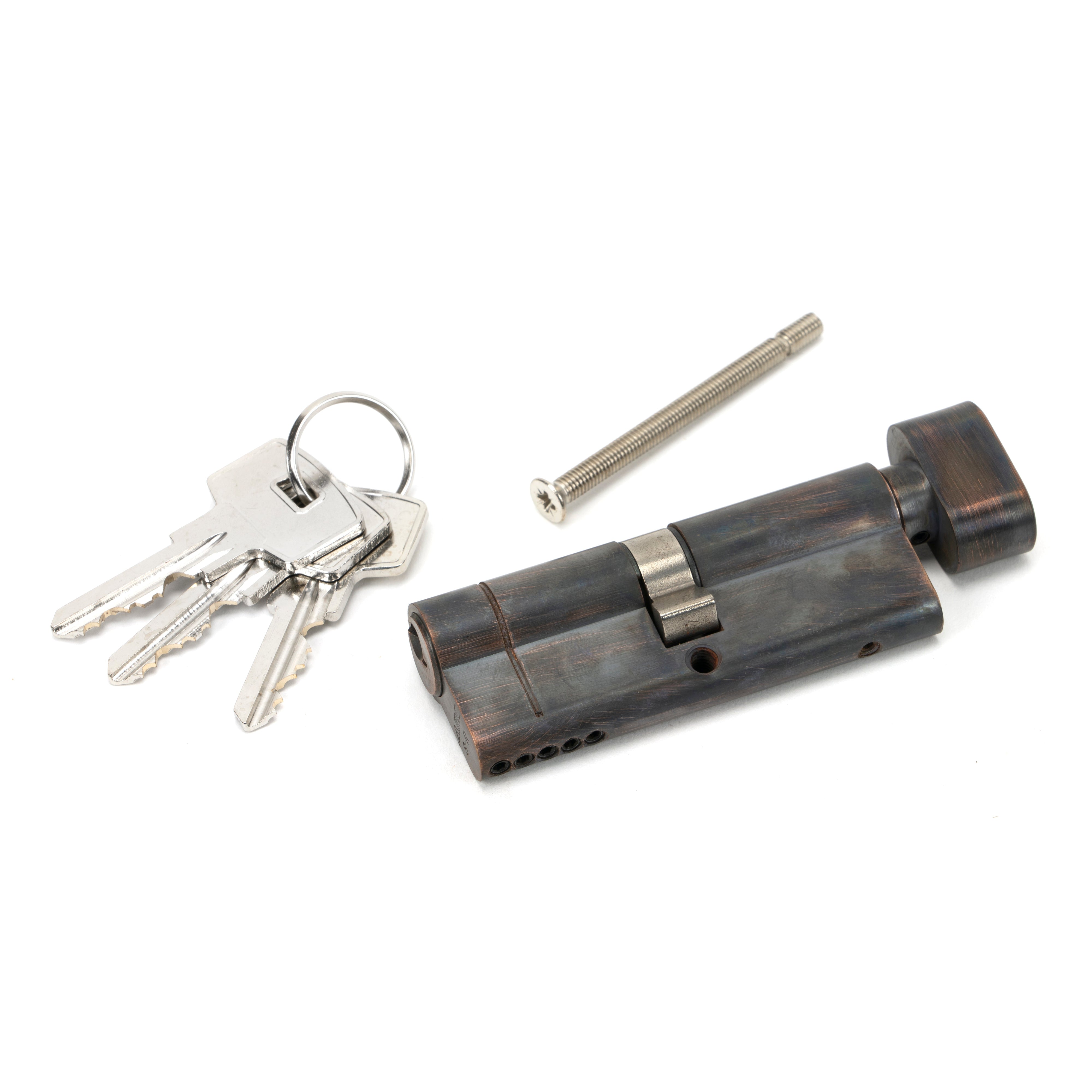 Aged Bronze 40/40 5pin Euro Cylinder/Thumbturn KA | From The Anvil-Euro Cylinders-Yester Home