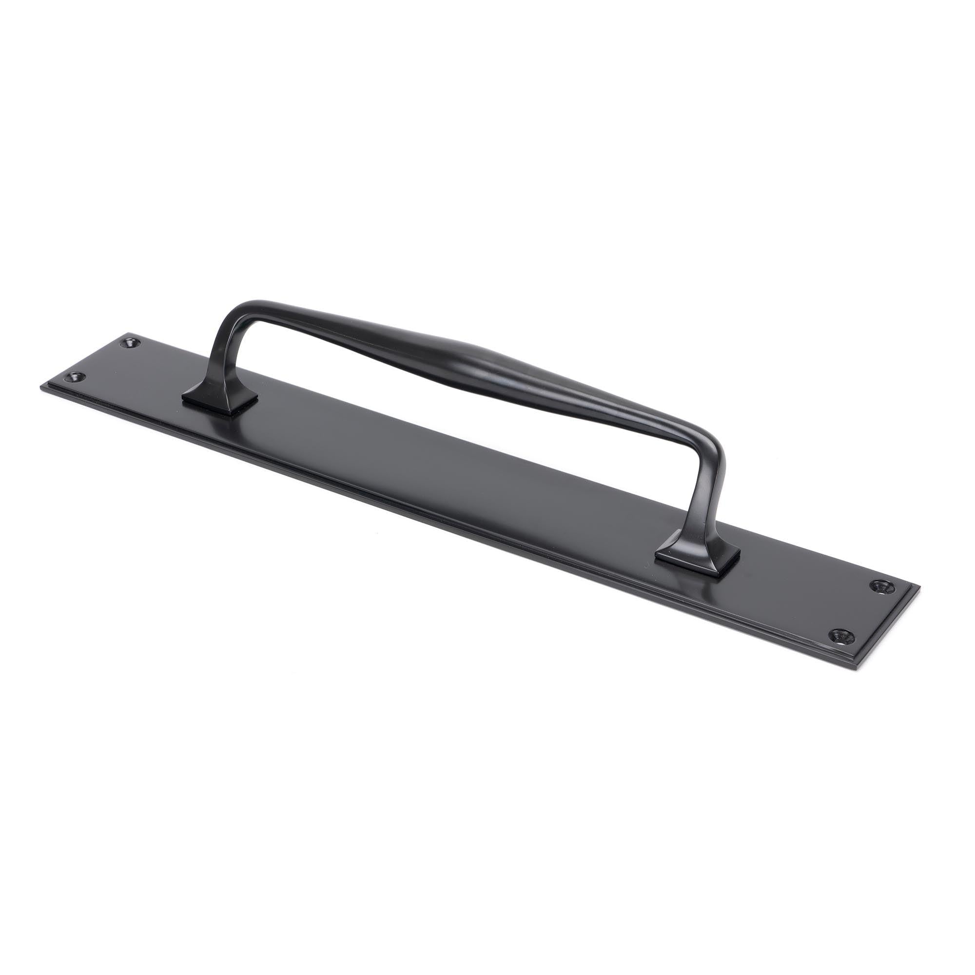 Aged Bronze 425mm Art Deco Pull Handle on Backplate | From The Anvil - On Backplate - From The Anvil - Yester Home