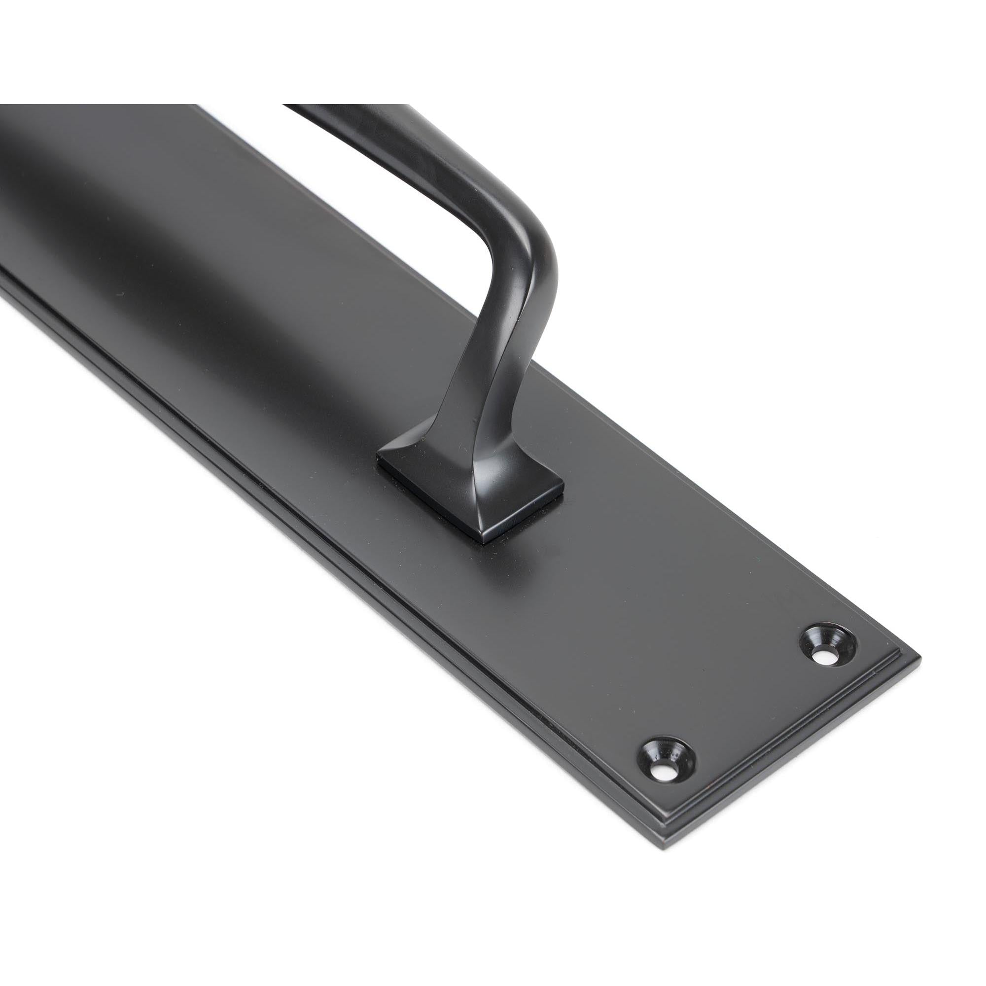 Aged Bronze 425mm Art Deco Pull Handle on Backplate | From The Anvil - On Backplate - From The Anvil - Yester Home