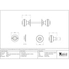 Aged Bronze 50mm Prestbury Mortice/Rim Knob Set | From The Anvil-Mortice Knobs-Yester Home