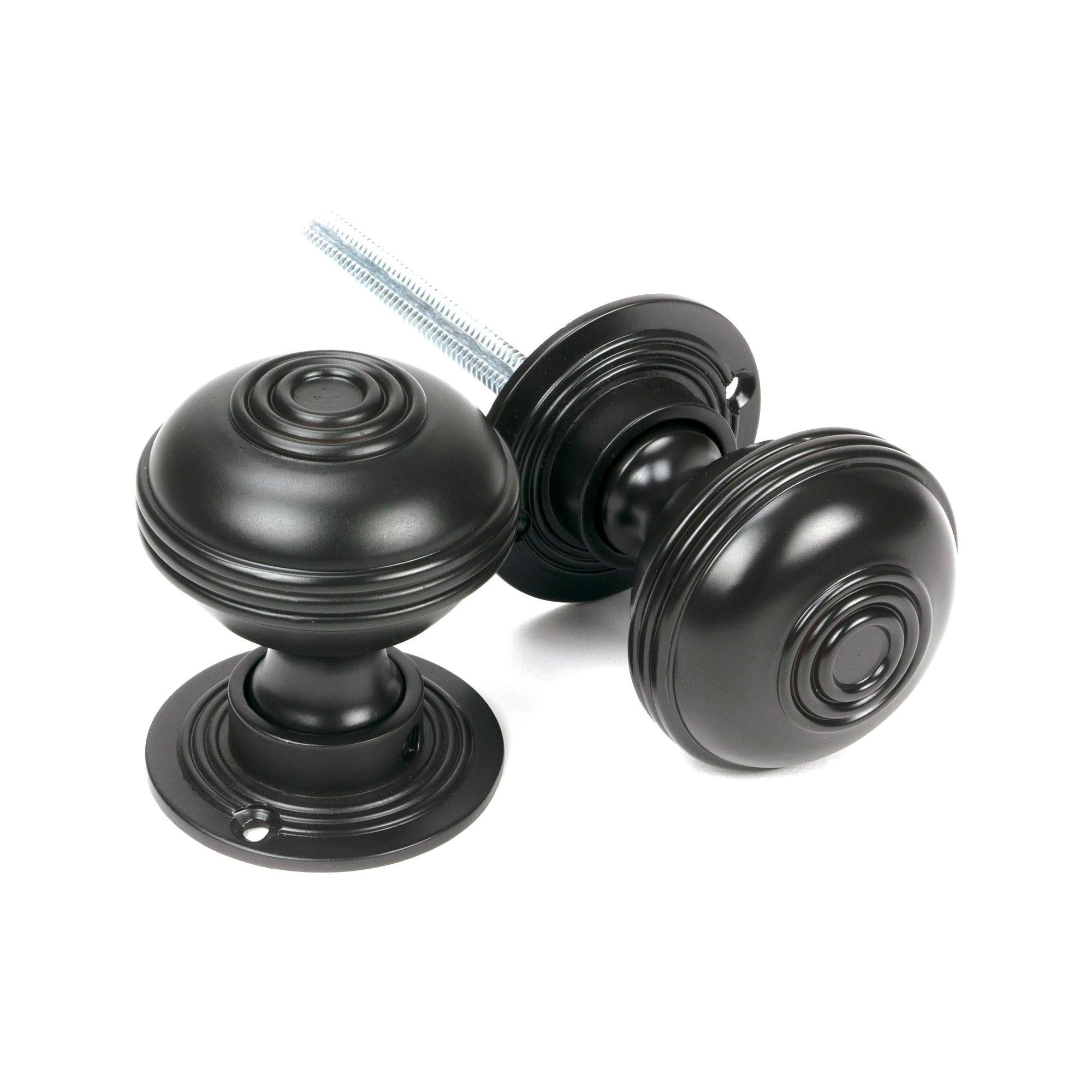 Aged Bronze 50mm Prestbury Mortice/Rim Knob Set | From The Anvil - Mortice Knobs - From The Anvil - Yester Home
