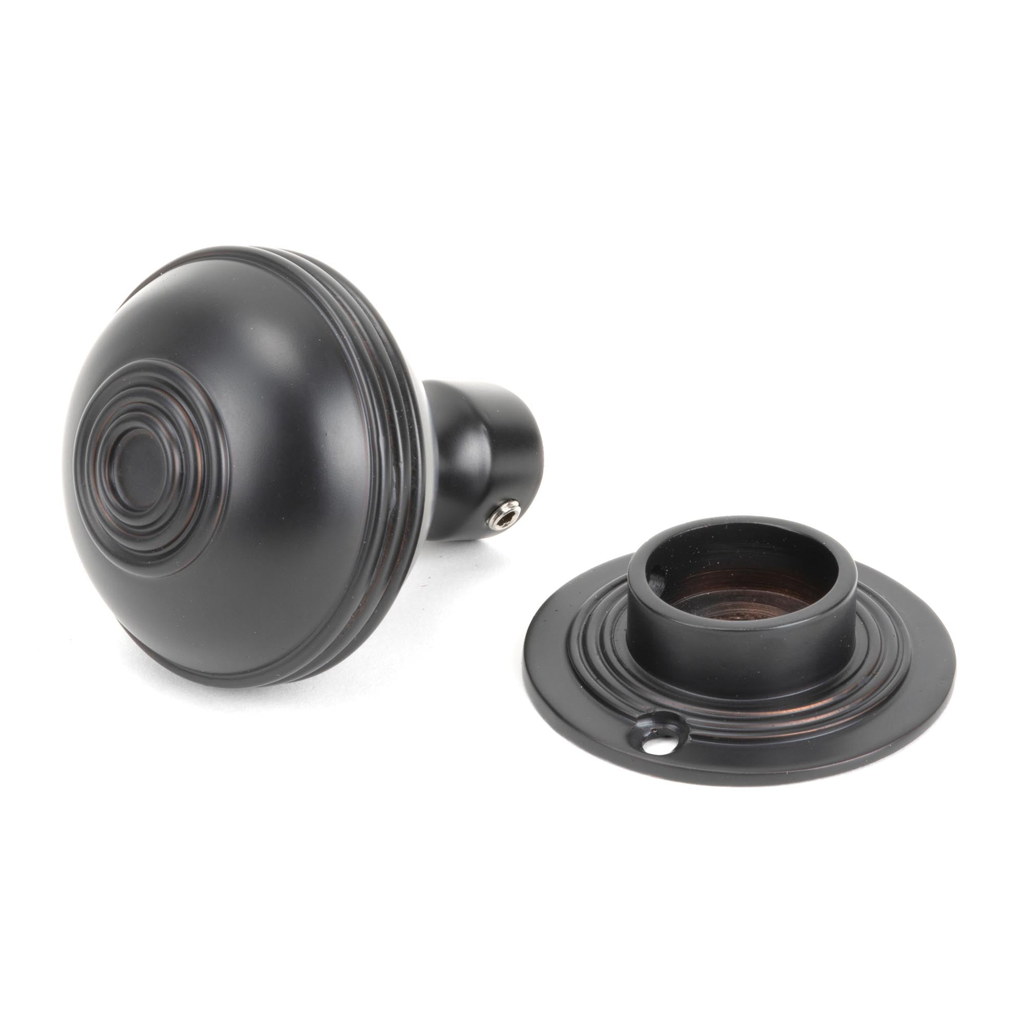 Aged Bronze 50mm Prestbury Mortice/Rim Knob Set | From The Anvil - Mortice Knobs - From The Anvil - Yester Home