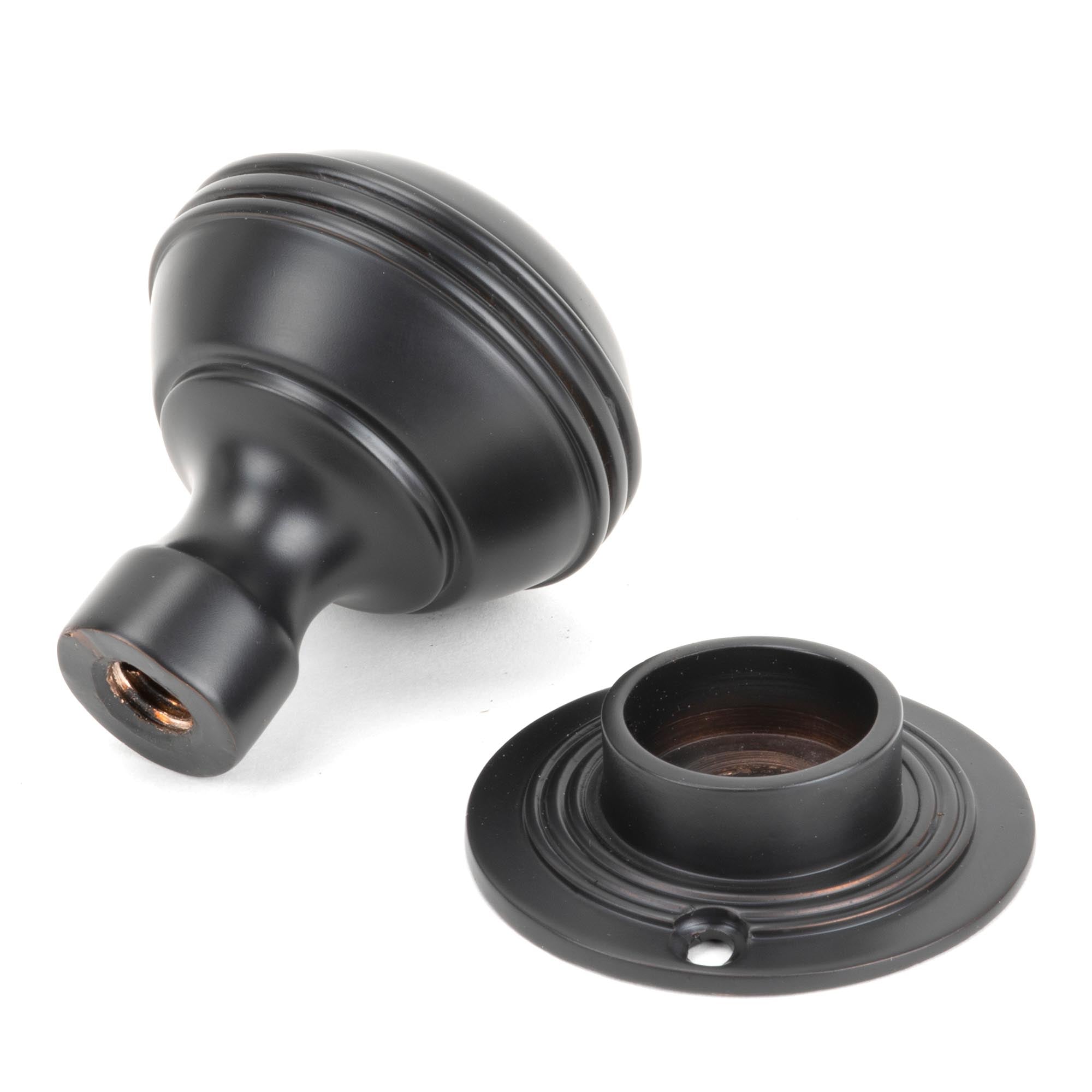 Aged Bronze 50mm Prestbury Mortice/Rim Knob Set | From The Anvil - Mortice Knobs - From The Anvil - Yester Home