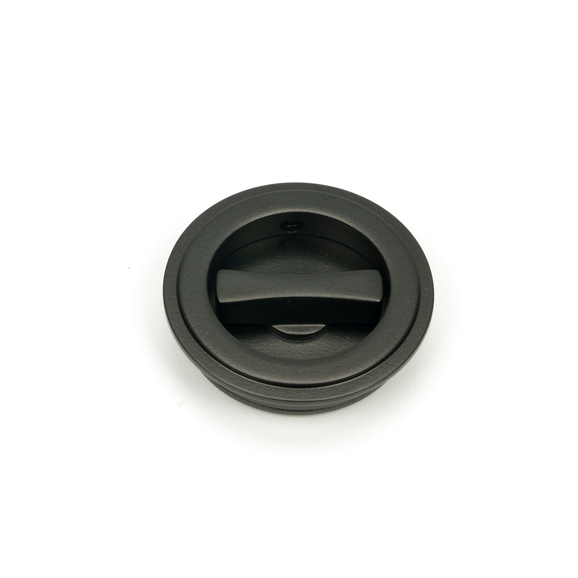 Aged Bronze 60mm Art Deco Round Pull - Privacy Set | From The Anvil-Cabinet Pulls-Yester Home