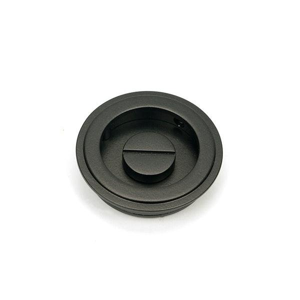 Aged Bronze 60mm Art Deco Round Pull - Privacy Set | From The Anvil-Cabinet Pulls-Yester Home