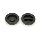 Aged Bronze 60mm Art Deco Round Pull - Privacy Set | From The Anvil - Cabinet Pulls - From The Anvil - Yester Home