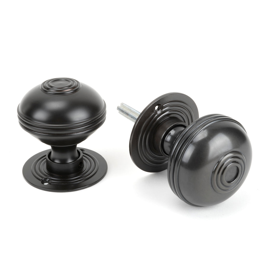 Aged Bronze 63mm Prestbury Mortice/Rim Knob Set | From The Anvil-Mortice Knobs-Yester Home