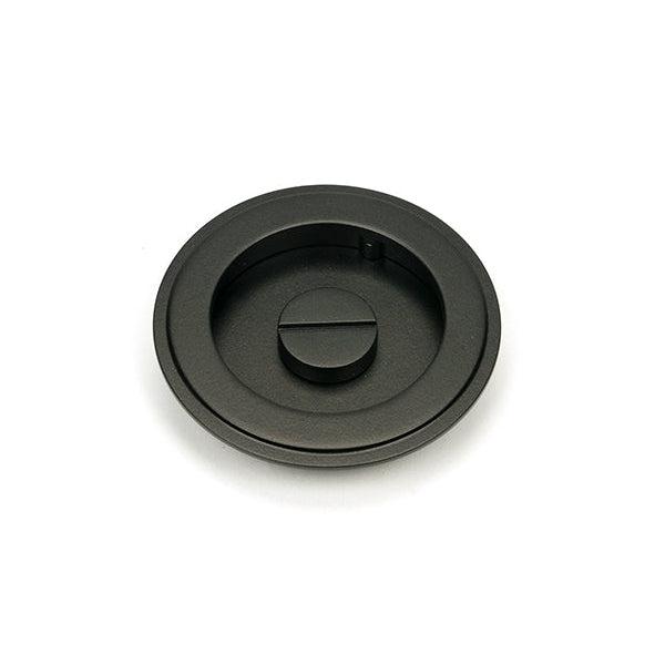 Aged Bronze 75mm Art Deco Round Pull - Privacy Set | From The Anvil-Cabinet Pulls-Yester Home