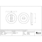 Aged Bronze 75mm Plain Round Pull - Privacy Set | From The Anvil - Cabinet Pulls - From The Anvil - Yester Home