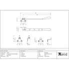 Aged Bronze 8" Newbury Stay (Steel Window) - Stays - From The Anvil - Yester Home