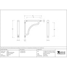 Aged Bronze Abingdon Shelf Bracket (150mm x 150mm) | From The Anvil - Shelf Brackets - From The Anvil - Yester Home