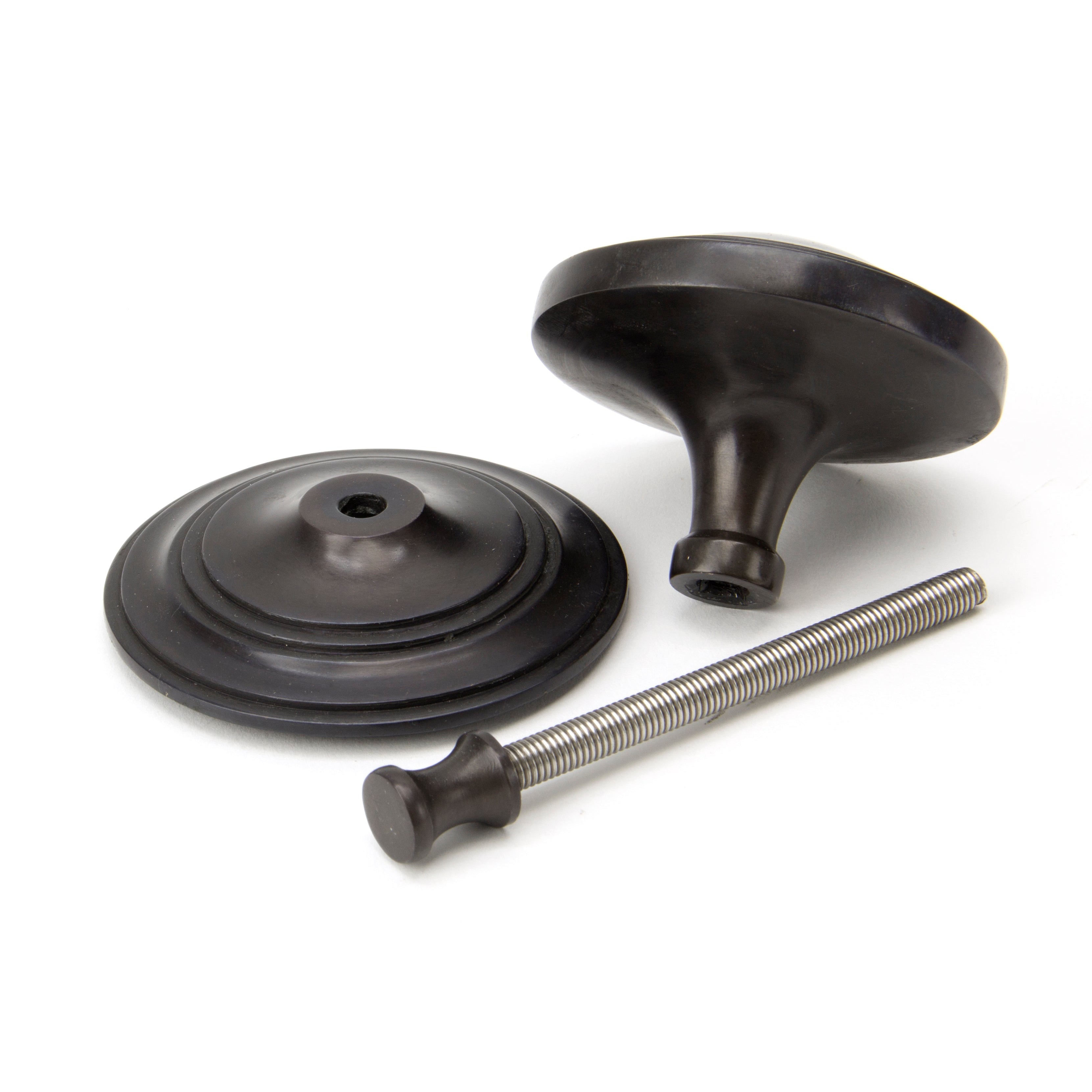 Aged Bronze Art Deco Centre Door Knob | From The Anvil-Centre Door Knobs-Yester Home