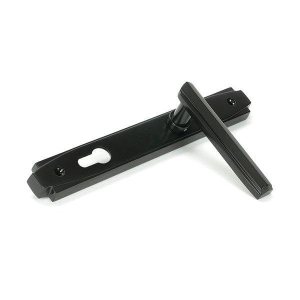 Aged Bronze Art Deco Slimline Lever Espag. Lock Set | From The Anvil-Espagnolette-Yester Home