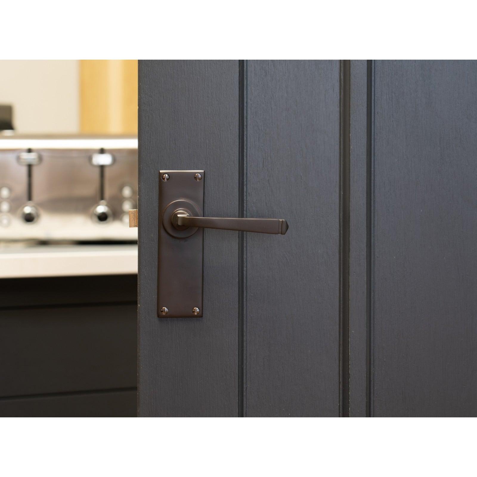 Aged Bronze Avon Lever Latch Set | From The Anvil-Lever Latch-Yester Home