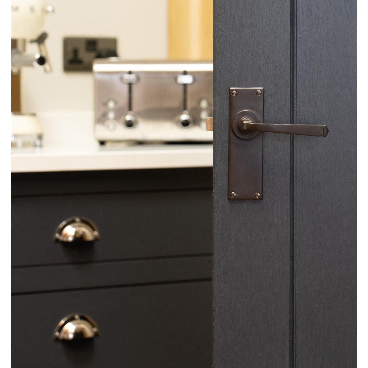 Aged Bronze Avon Lever Latch Set | From The Anvil-Lever Latch-Yester Home