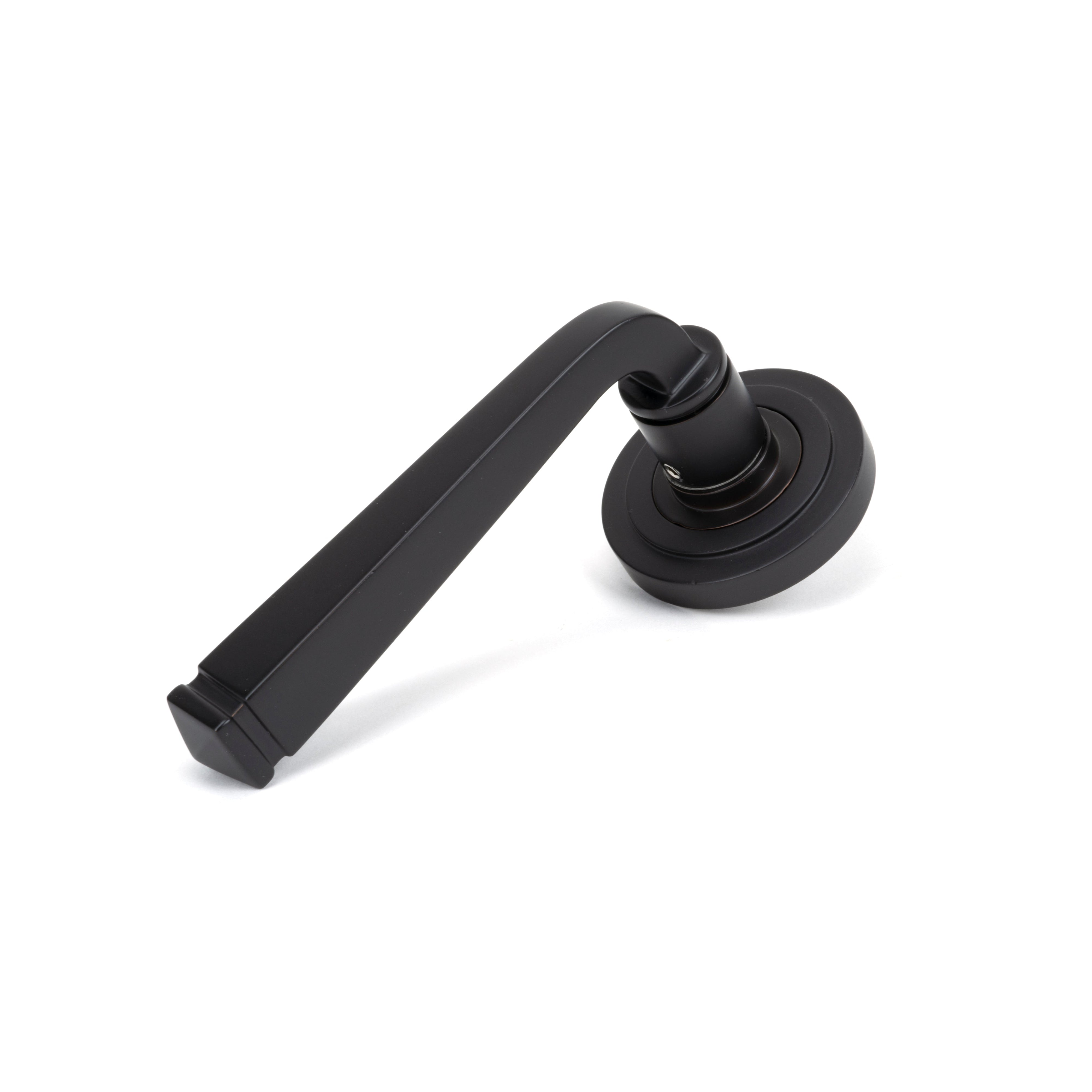 Aged Bronze Avon Round Lever on Rose Set (Art Deco) - Unsprung | From The Anvil-Concealed-Yester Home