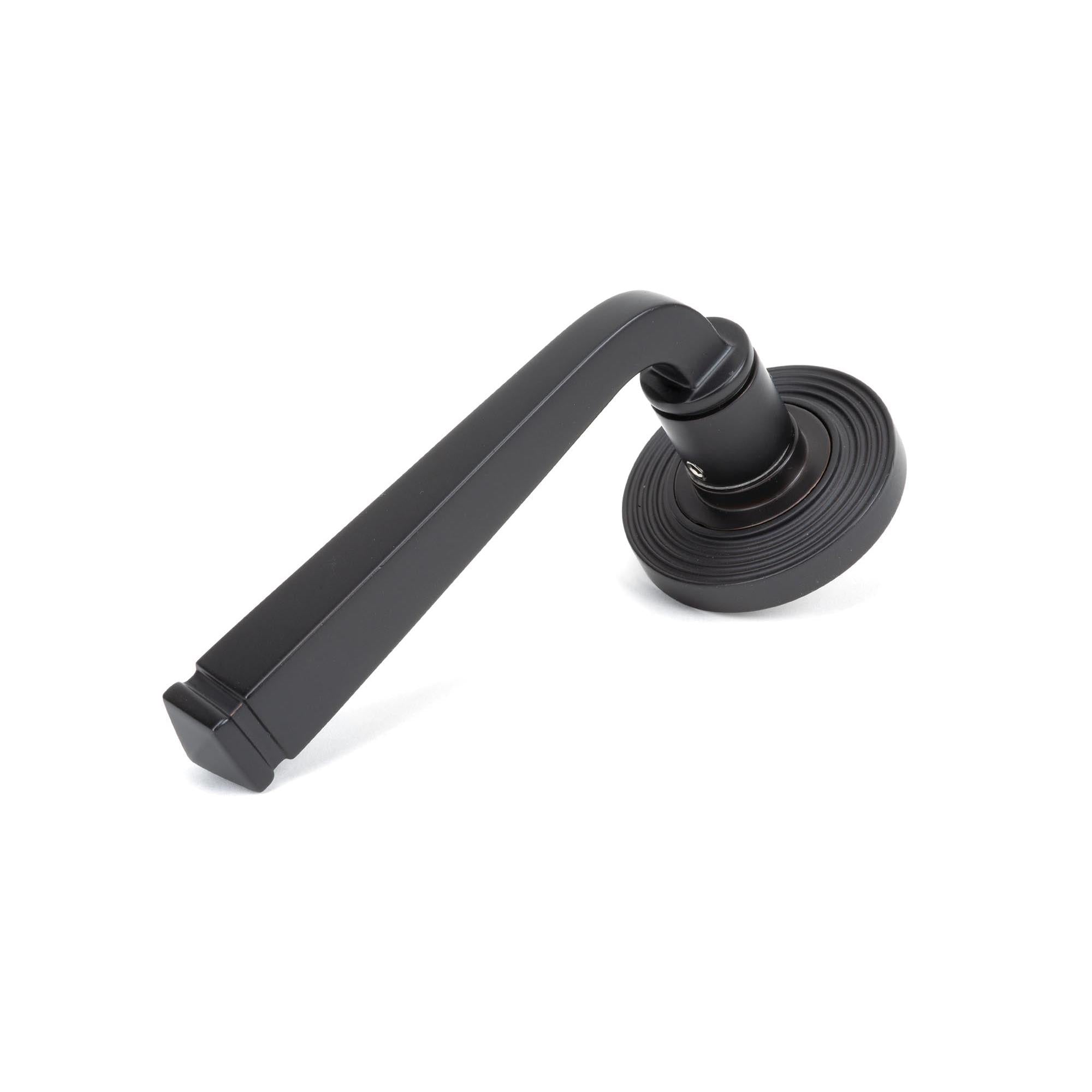 Aged Bronze Avon Round Lever on Rose Set (Beehive) - Unsprung | From The Anvil - Concealed - From The Anvil - Yester Home