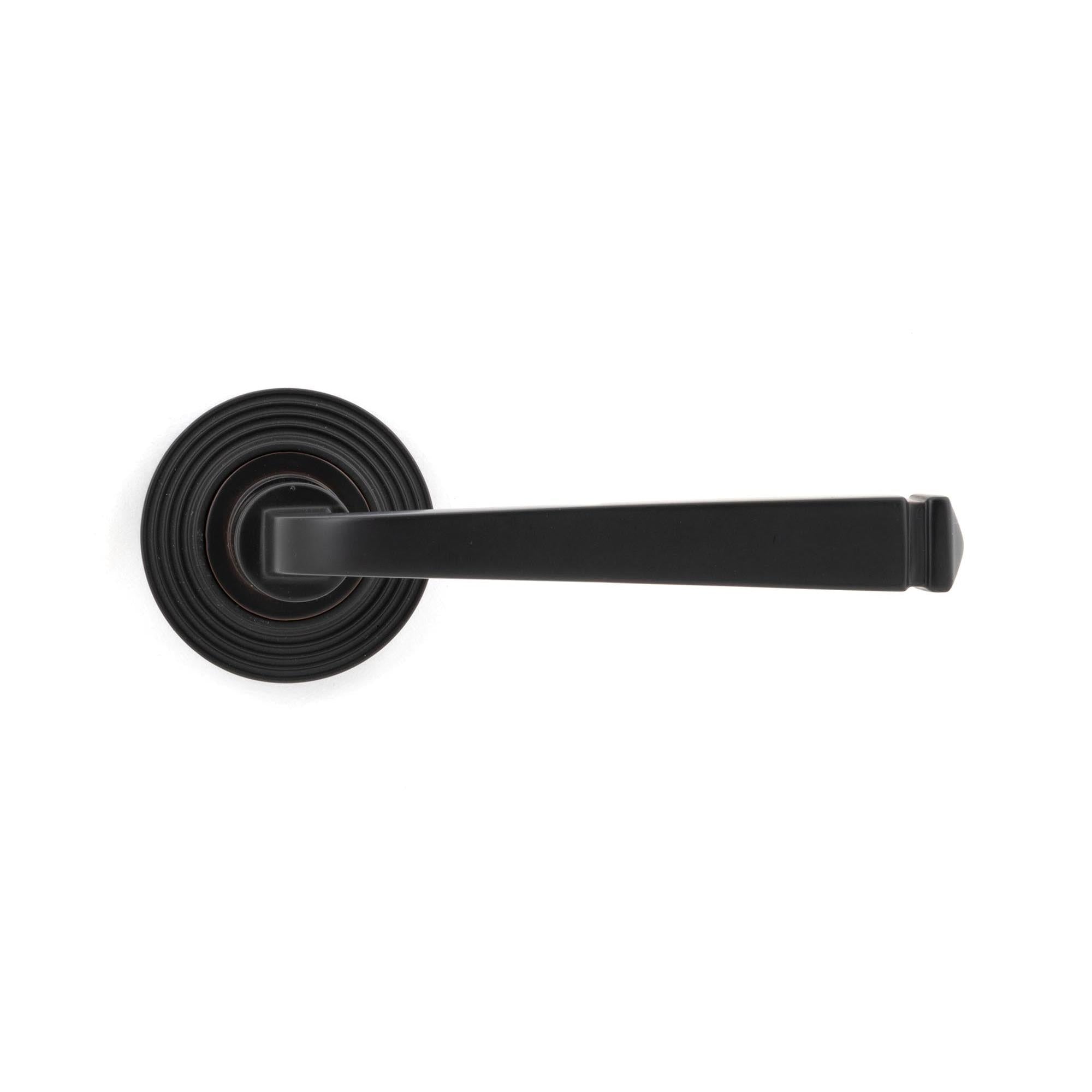 Aged Bronze Avon Round Lever on Rose Set (Beehive) - Unsprung | From The Anvil - Concealed - From The Anvil - Yester Home
