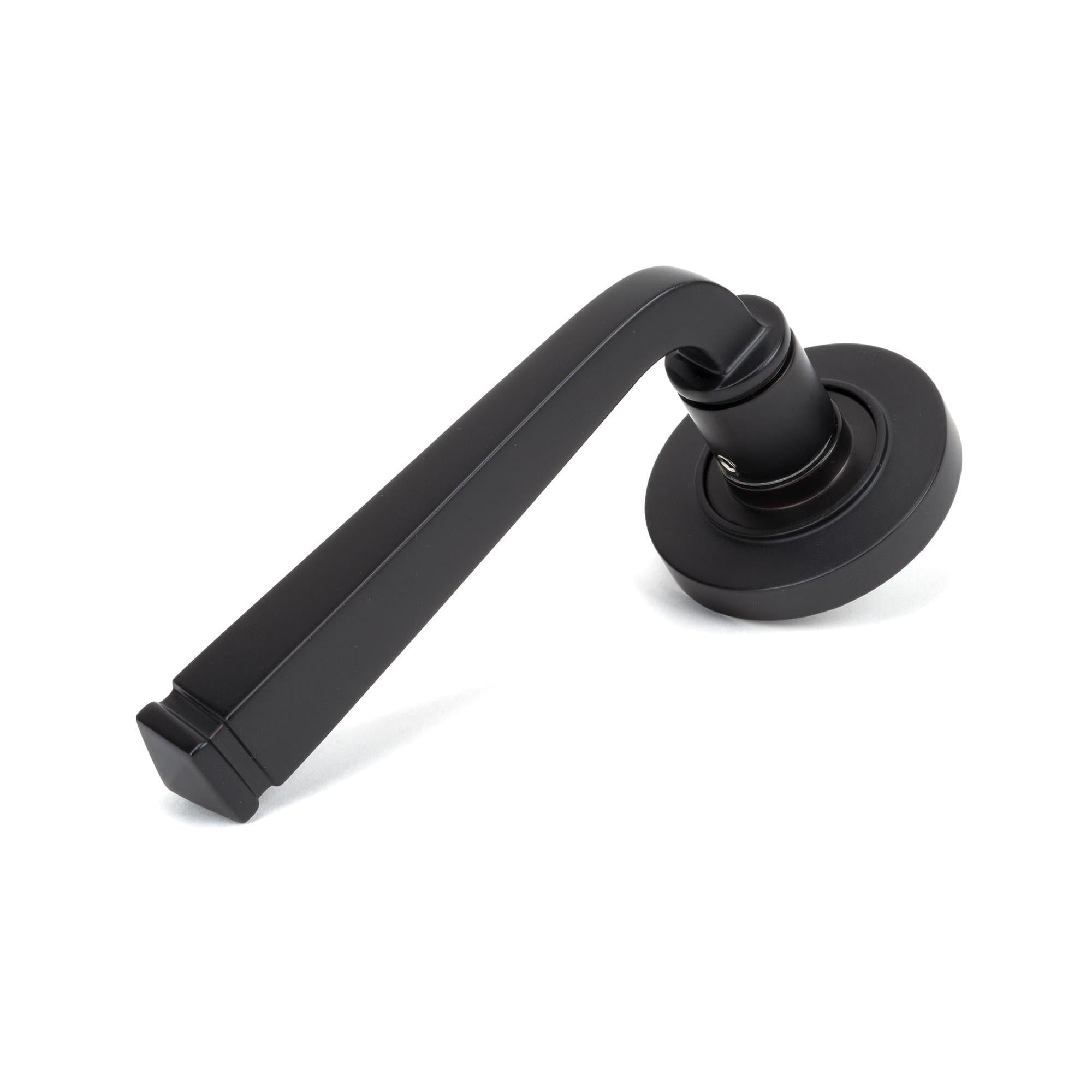 Aged Bronze Avon Round Lever on Rose Set (Plain) - Unsprung | From The Anvil - Concealed - From The Anvil - Yester Home