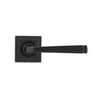 Aged Bronze Avon Round Lever on Rose Set (Square) - Unsprung | From The Anvil - Concealed - From The Anvil - Yester Home