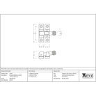 Aged Bronze Beehive Brighton Fastener - Narrow (Square) | From The Anvil - Brighton Fasteners - From The Anvil - Yester Home