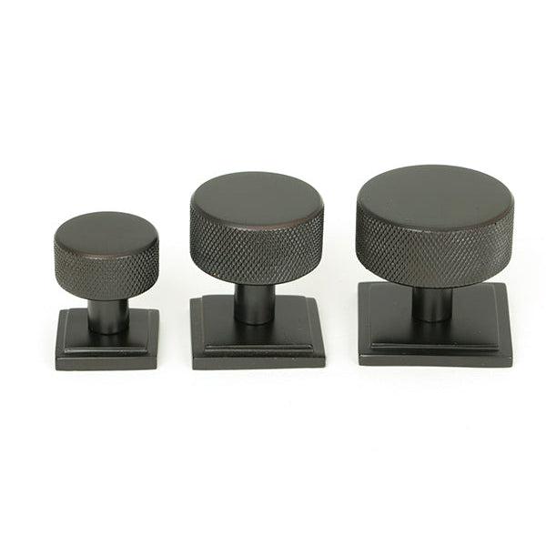 Aged Bronze Brompton Cabinet Knob - 32mm (Square) | From The Anvil-Cabinet Knobs-Yester Home