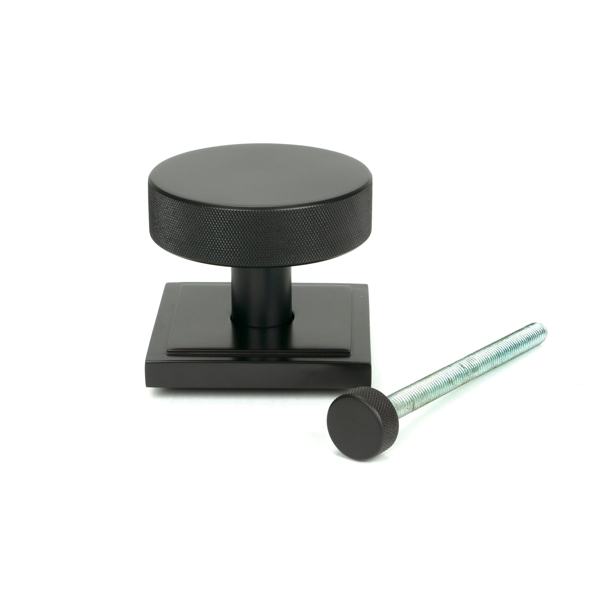 Aged Bronze Brompton Centre Door Knob (Square) | From The Anvil-Centre Door Knobs-Yester Home