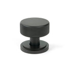 Aged Bronze Brompton Mortice/Rim Knob Set (Art Deco) | From The Anvil-Mortice Knobs-Yester Home