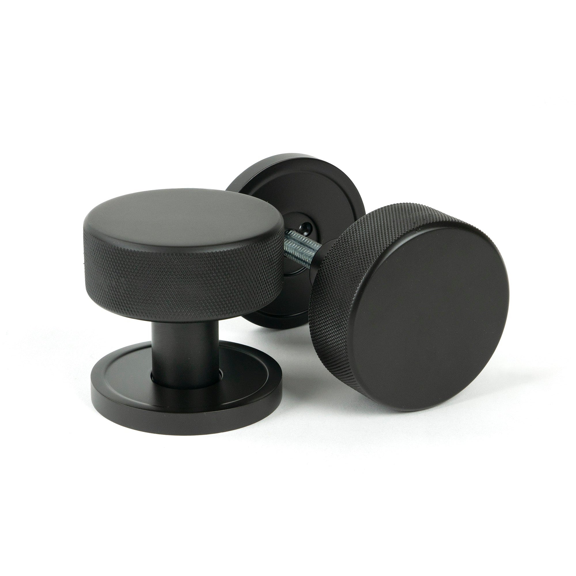 Aged Bronze Brompton Mortice/Rim Knob Set (Plain) | From The Anvil-Mortice Knobs-Yester Home