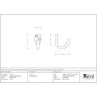 Aged Bronze Celtic Single Robe Hook | From The Anvil-Coat Hooks-Yester Home