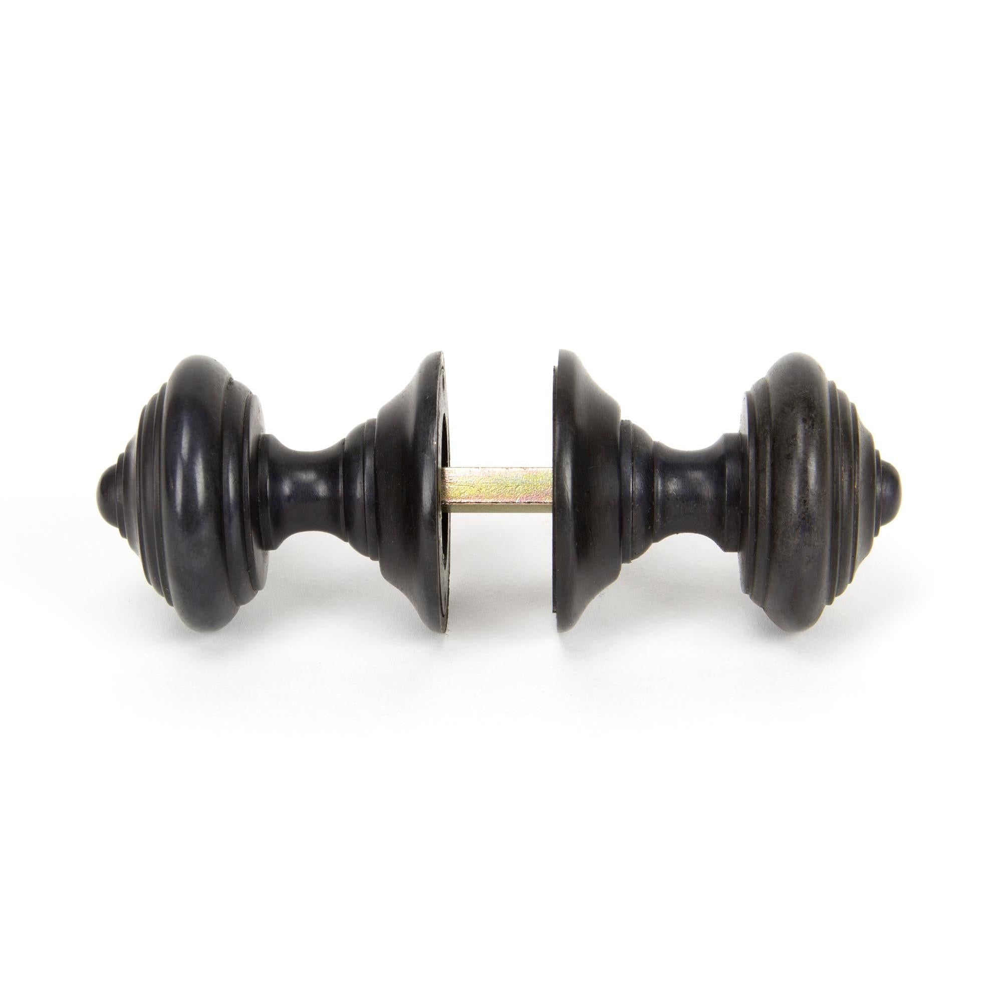 Aged Bronze Elmore Concealed Mortice Knob Set | From The Anvil - Mortice Knobs - From The Anvil - Yester Home
