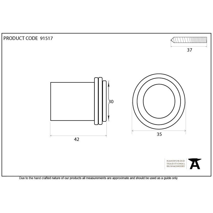 Aged Bronze Floor Mounted Door Stop | From The Anvil-Door Stops-Yester Home