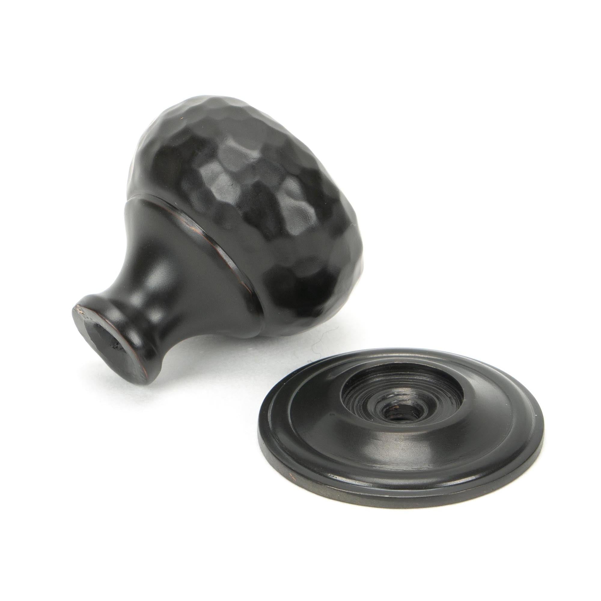 Aged Bronze Hammered Mushroom Cabinet Knob 32mm | From The Anvil - Cabinet Knobs - From The Anvil - Yester Home